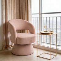 Fauteuil pivotant 360° CARLFORD, chaise d'appoint en tissu doux, décoration de table, fauteuil de loisirs pour la maison ou l'hôtel, pour salon ou chambre à coucher