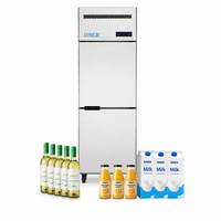 Congélateur vertical double température en acier inoxydable, réfrigérateur commercial pour cuisine, refroidisseur et congélateur à double zone avec affichage LED