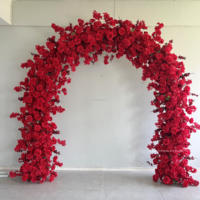F396 Arche de Décoration d'Entrée pour Fête Anniversaire, Kit d'Arche Florale en Soie Artificielle, Chemin de Mariage, Rangée de Fleurs Blanches, Décor Carré