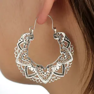 Vintage Antique Carving Drop boho Earrings For Women Ethnic Piercing Dangle Earrings Jewelry