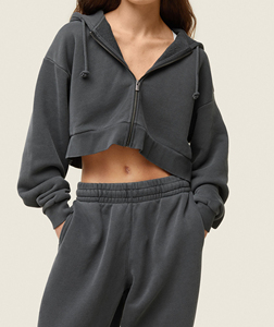 Set di <span class=keywords><strong>felpe</strong></span> <span class=keywords><strong>con</strong></span> <span class=keywords><strong>cappuccio</strong></span> e pantaloni sportivi da jogging <span class=keywords><strong>con</strong></span> Zip di alta qualità - Product Image 2