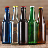 Fabricant vente en gros vide 250ml 330ml 500ml 640ml bière jus soda boisson bleu vert clair ambre bière bouteille en verre avec bouchon