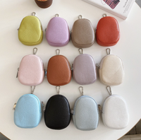 Mini porte-monnaie en cuir PU couleur unie avec porte-clés, étui à rouge à lèvres pour femme, pochette à clés, petit sac breloque, pochette de rangement pour clés et écouteurs