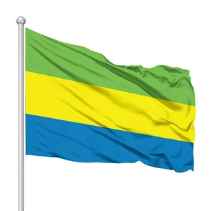 Promotieproduct Hot Sale 3x5ft 100% Polyester Gabon Vlaggen Outdoor Decoratie Opknoping Custom Gabon Vlag