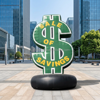 Vente directe d'usine, nouvelle arrivée, dollar gonflable vert pour la publicité et les événements promotionnels de vacances