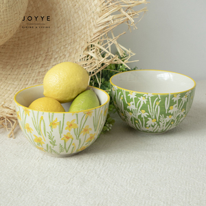 JOYYE grace design vaisselle en grès à fleurs, ensembles d'assiettes de dîner de mariage de printemps, vaisselle en porcelaine en céramique - Product Image 4