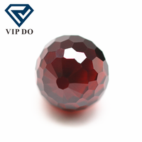 Perles rondes à facettes de 3mm-12mm, grenat/d-grenat, perles de zircone cubique, gemmes, boule à facettes synthétiques, pierres CZ, trou de perçage pour bracelet