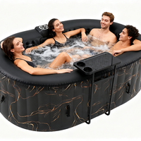 Fabrikpreis PVC Aufblasbarer Massage-Whirlpool Spa-Pool für 2 Personen Rund Blau für Heim- und Hotelgebrauch