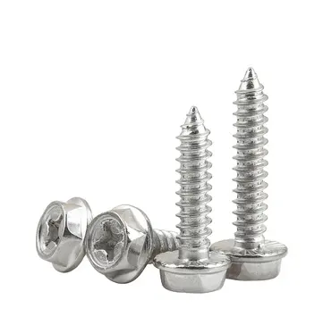 M4*16mm Stainless Steel SS304 SS316 Cross Recessed Hexagon Flange Head Tapping Screws