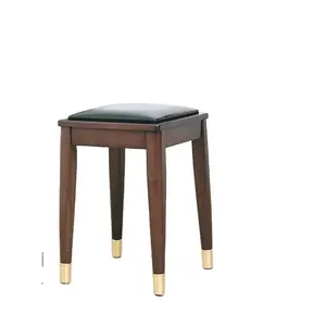 Banquinho de mesa de madeira maciça doméstico simples e macio pode ser empilhado na sala de estar