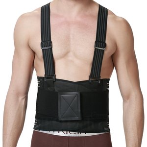 Cinturón de Soporte <span class=keywords><strong>Lumbar</strong></span> para Alivio del Dolor de Espalda, Cinturón de Soporte para Trabajo Pesado <span class=keywords><strong>con</strong></span> Correas para Hombros - Product Image 5
