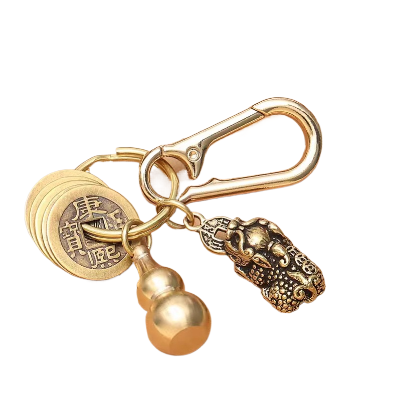 ตะขอเหรียญห้าองค์จักรพรรดิ PI Xiu Gourd สีสันสดใส