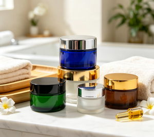 Multiple Sizes 5g 10g 15g 20g 30g 50g 60g 100g Empty Amber <b>Glass</b> <b>Jar</b> <b>with</b> <b>Lid</b>, Cosmetic Body Face Cream Storage <b>Jar</b> - Product Image 6
