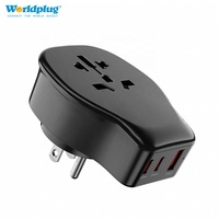 Adaptador de Enchufe Universal Worldplug para Carga Rápida de Teléfonos Móviles, Enchufe Eléctrico de Viaje, Adaptador de Corriente USB de Mundo a Estados Unidos