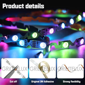 แถบไฟ LED หลากสีแบบโค้งงอ12V แถบนำแสง RGB ควบคุมต่อ LED แบบต่อเนื่อง - Product Image 2