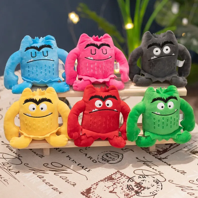 6 gaya baru 13-15cm kartun hewan warna Monster mainan mewah lucu warna-warni boneka Monster untuk hadiah