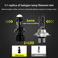 Phares LED Nouveaux Y10 Max H4/H7 avec lentille œil de poisson, phare LED 12V universel pour voiture, moto, lampe avant modifiée