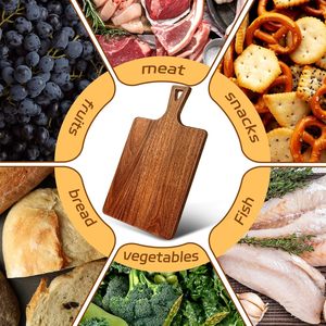 <span class=keywords><strong>Planche</strong></span> à découper en bois rectangulaire avec poignée, <span class=keywords><strong>planche</strong></span> à découper <span class=keywords><strong>pour</strong></span> la viande et les légumes, cadeau de cérémonie d'ouverture <span class=keywords><strong>pour</strong></span> la maison - Product Image 6