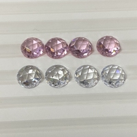 HQ GEMS Rose Cut Cubique Zircone Couleur Rose Blanc CZ Lâche 8mm 10mm Cubique Zircone dans des Pierres Lâches pour Bijoux