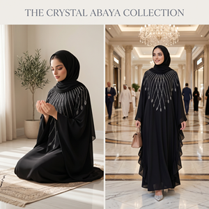 Abaya noire à manches chauve-souris avec détail drapé en strass pour tenue de prière modeste - Product Image 5