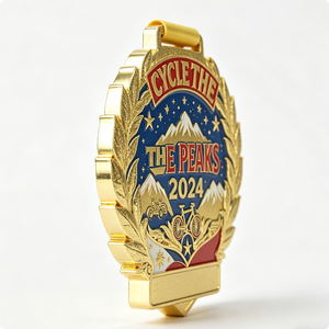 Custom Zinc Alloy 3D Sports Medals Enamel-filled Laser Engraved with Nameplates Ribbons for National Day Fashion Occasions. - Product Image 4