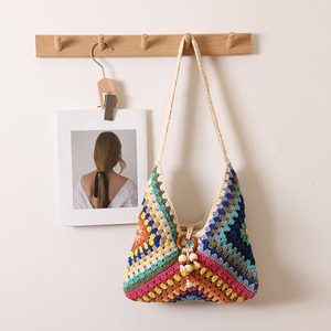 <span class=keywords><strong>Bolso</strong></span> de Playa de <span class=keywords><strong>Crochet</strong></span> 2025, <span class=keywords><strong>Bolso</strong></span> de Playa de Verano para Mujer, <span class=keywords><strong>Bolso</strong></span> de Malla Estético, <span class=keywords><strong>Bolso</strong></span> de Punto <span class=keywords><strong>Hippie</strong></span> - Product Image 3