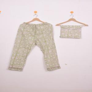 Ensemble de pyjama imprimé floral uni - Vêtements de nuit en coton artisanal, pyjama d'été bohème pour femmes et vêtements de détente, cadeau - Product Image 3