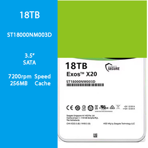 قرص صلب للمؤسسات ST18000NM003D سعة 18 تيرابايت، 3.5 بوصة، SATA 6 جيجابت/ثانية، 7200 دورة في الدقيقة، ذاكرة تخزين مؤقت 256 ميجابايت، لتخزين شبكات NAS وخدمات المراقبة - Product Image 1