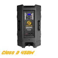 VOICELAB PXD15-DM450A Enceintes actives 2 voies pleine gamme 15 pouces avec amplificateur numérique de classe D 450W pour usage intérieur/extérieur