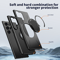Étui de protection antichoc avec coins magnétiques en TPU+PC+métal, design imperméable et résistant pour S23 S24 S25 S26 Ultra, compatible avec la recharge sans fil