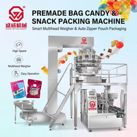 Machine d'emballage rotative universelle SW-250 pour sachets préformés, avec peseuse numérique multi-têtes pour chocolats, bonbons, snacks et granulés