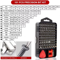 Kit d'outils de réparation électronique de précision DIY de 124 pièces, jeu de tournevis magnétique Torx Phillips pour téléphone, ordinateur, plastique