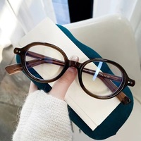 Monture de lunettes ovale vintage unisexe multi-usages pour adultes en acétate à monture complète avec verres standard transparents en polycarbonate PC