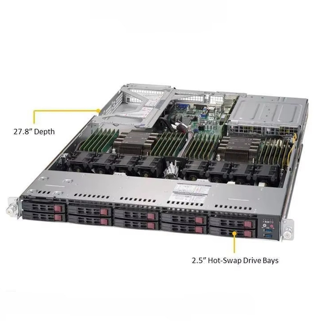 Supermicro SYS-1029U-TR4T Rack Server with Xeon Epyc AMD Epyc Processors 32GB 16GB 64GB Memory Broad Application Computer Server