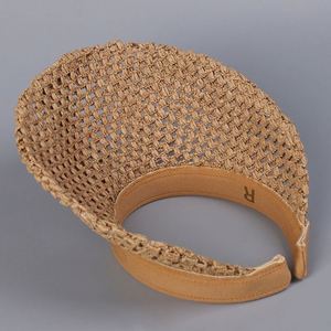 Summer New Arrival Women Outdoor Paper Straw Visor <b>Hat</b> Fashion Trendy Hollow Out Sunshade Breathable Empty Top Visor Sun <b>Hat</b> - Product Image 4