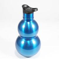 Bouteille d'eau réutilisable en forme de gourde de 600 ml, couleur personnalisée, avec bouchon à vis anti-fuite, style gourde, pour le sport, vente en gros