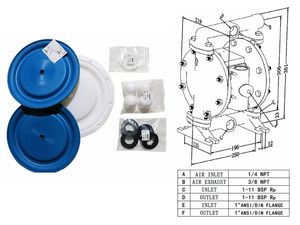 Bomba de Aleación de Aluminio <span class=keywords><strong>BSK</strong></span> de 1 Pulgada, Bomba Neumática de Diafragma de Aleación de Aluminio para Pintura - Product Image 5