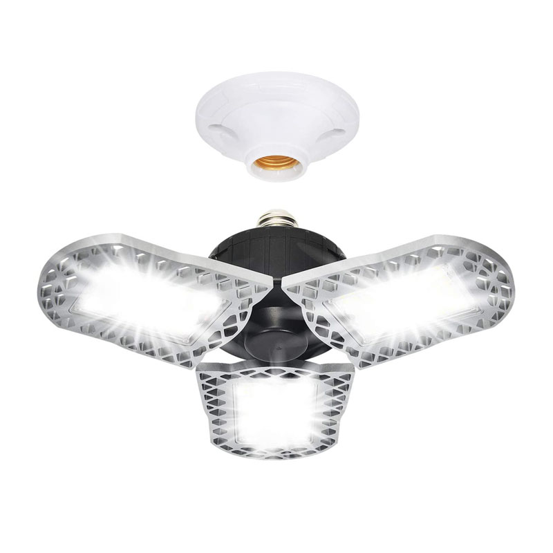 60 Вт, алюминиевый подвальный светильник с регулируемыми многопозиционными панелями, 6500 лм, светодиодный светильник для гаража