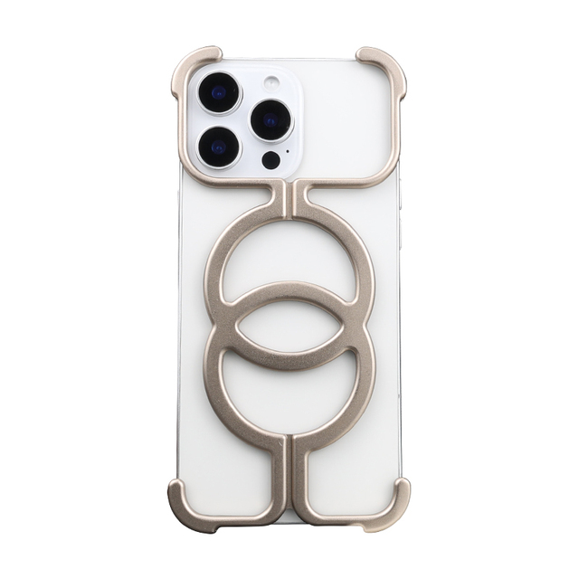 Creative luxury magnetic aluminum alloy shockproof borderless design mobile phone case
