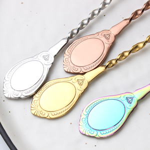 Cuillère <span class=keywords><strong>palais</strong></span> en acier inoxydable 304, cuillère à thé et <span class=keywords><strong>glaces</strong></span>, pour un Design créatif, style rétro Long manche, cuillère à café, pour les restaurants d'hôtel - Product Image 5