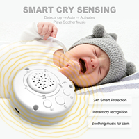 Capteur de cri de bébé Aide au sommeil Module de bruit blanc pour bébé Jouet en peluche Veilleuse Battement de coeur 8 sons Thérapie pour tout-petit