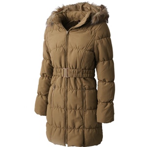 Abrigo Acolchado Reversible Impermeable para Mujer con Ribete de Piel de Cordero Gruesa y Cinturón, Ropa de Invierno - Product Image 1