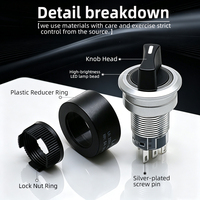 Sakelar Pemilih Putar 16/22mm, Tersedia 2/3 Posisi, Fungsi Momentary/Latching, Berlampu & Tanpa Lampu