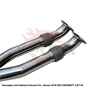 ชุดท่อไอเสีย Vortex SS304 พร้อมวาล์ว  แบบ Downpipe และ Y Pipe สำหรับ Nissan GT-R R35 VR38DETT 3.8T V6  แบบติดตั้งได้โดยตรง  ระบบปรับแต่ง - Product Image 5