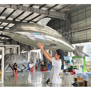 Ballon gonflable en forme de dauphin brillant et lumineux, jouet gonflable en forme de dauphin absorbant, sculpture gonflable en forme de dauphin pour l'affichage sur le toit - Product Image 2