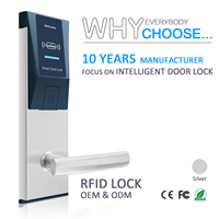 Sistema de Cerradura Inteligente RFID para Hotel, Cerradura Electrónica para Puerta con Manija de Acero, Desbloqueo con Llave, Software de Cerradura Inteligente para Hotel