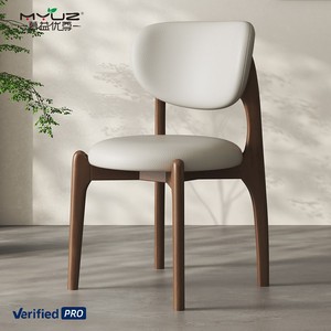 Silla de Comedor Rey de Madera Maciza, Estilo Nórdico, Diseño Moderno y Sencillo, Lujo Ligero <span class=keywords><strong>para</strong></span> el Hogar o Restaurante, con Respaldo - Product Image 1