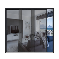 Porte coulissante à rupture de pont thermique, efficace en termes d'énergie NFRC, pour usage commercial et intérieur (chambre), en alliage d'aluminium, résistante aux intempéries, double.