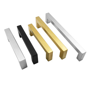 Poignées de meubles en acier inoxydable finition noir et or moderne pour armoires de cuisine, tiroirs, placards - Emballées par Geeva - Product Image 1