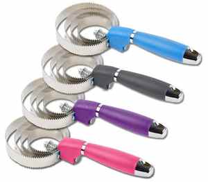 Grattoir réversible à brosse réversible en acier inoxydable à 4 anneaux pour le bétail avec poignée en <span class=keywords><strong>caoutchouc</strong></span> souple et poignée en silicone - Product Image 5